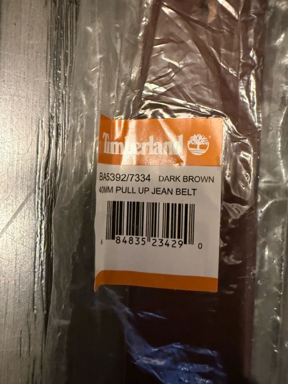 Timberland Brown Leather Casual Belt with Brass-Tone Buckle SIZE 34 - Picture 3 of 3